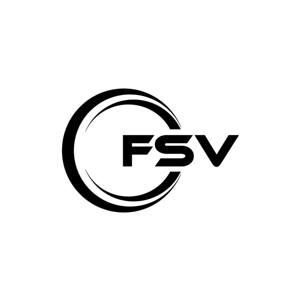 fsv brev logotyp design i illustration. vektor logotyp, kalligrafi mönster för logotyp, affisch, inbjudan, etc.