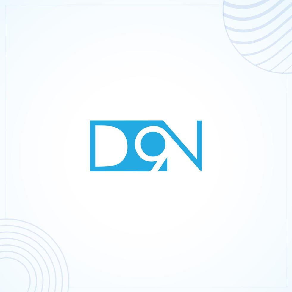 dn9 eller d9n logotyp mall i modern kreativ minimal stil vektor design