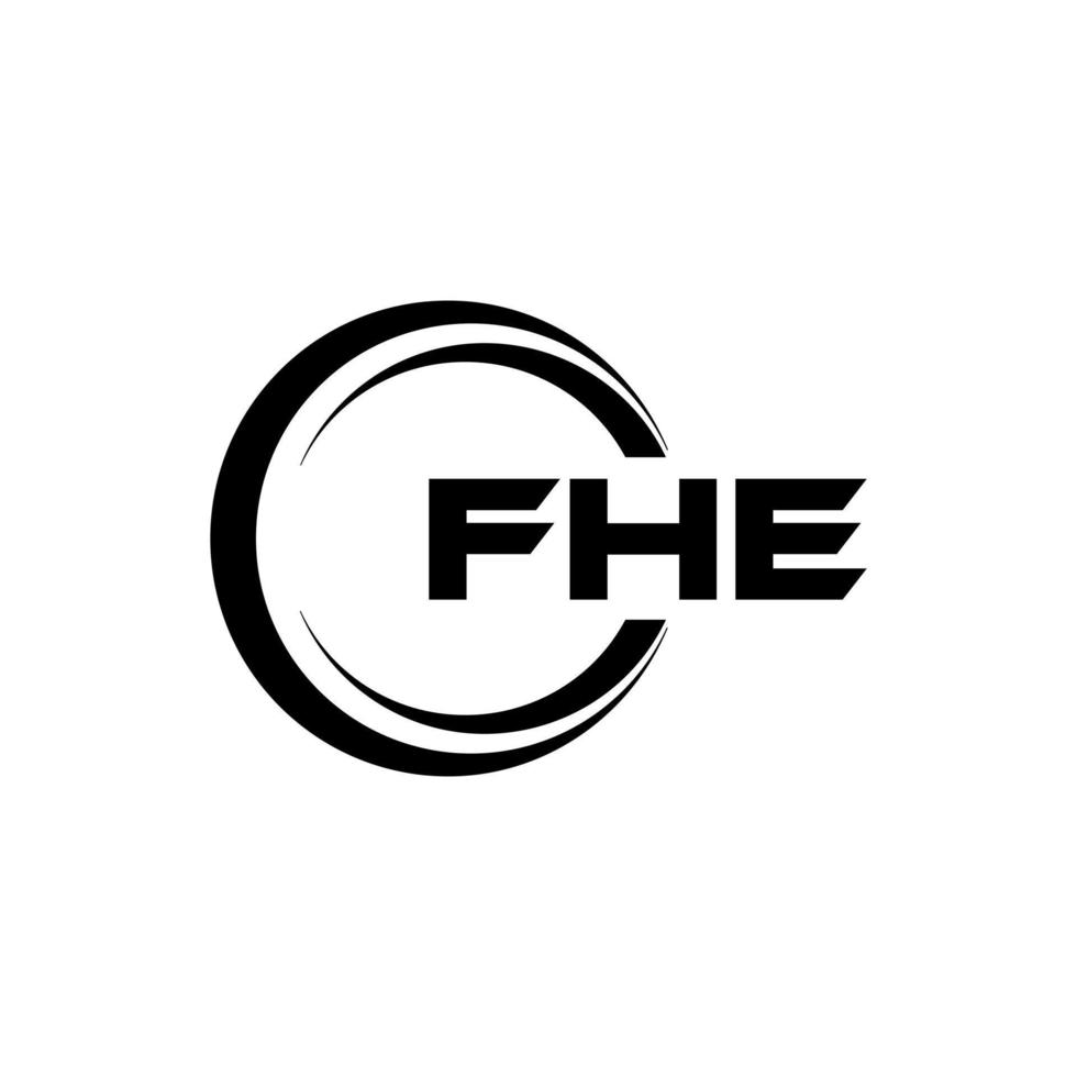 fhe brev logotyp design i illustration. vektor logotyp, kalligrafi mönster för logotyp, affisch, inbjudan, etc.