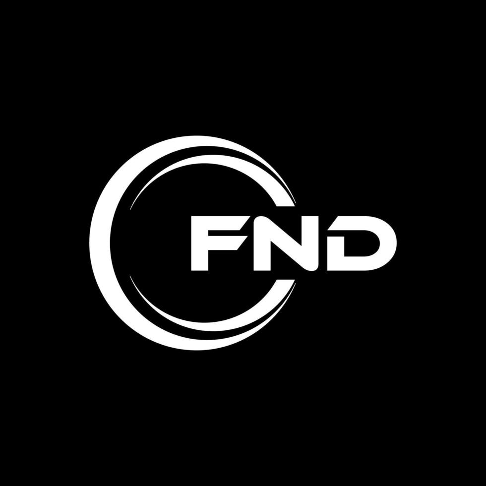 fnd brev logotyp design i illustration. vektor logotyp, kalligrafi mönster för logotyp, affisch, inbjudan, etc.