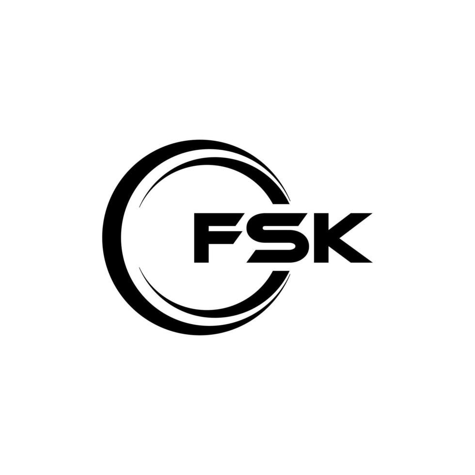 fsk brev logotyp design i illustration. vektor logotyp, kalligrafi mönster för logotyp, affisch, inbjudan, etc.