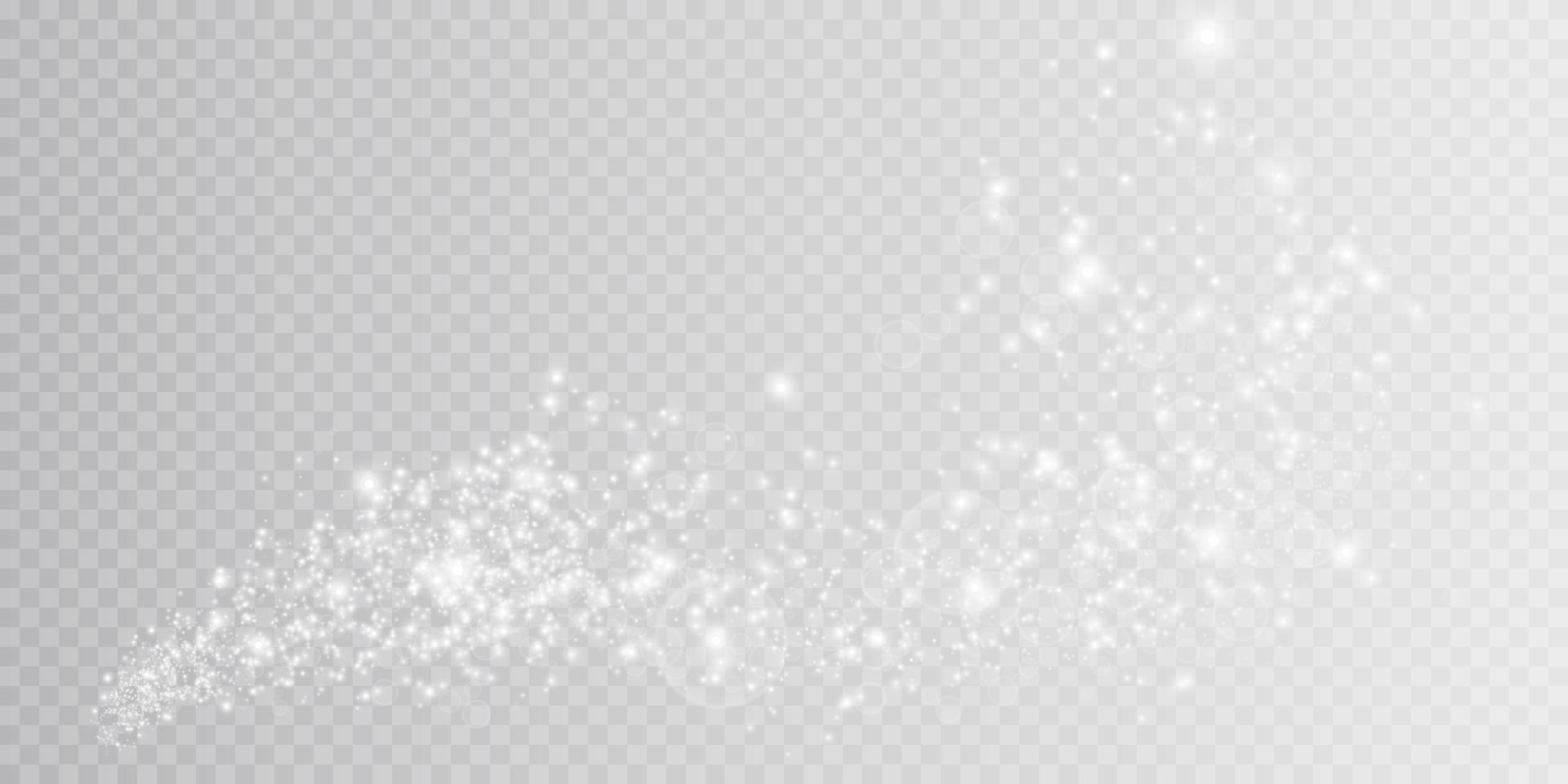 Weiß Bokeh Licht Beleuchtung bewirken Hintergrund. Weihnachten Hintergrund von leuchtenden Staub Weihnachten glühend Licht Bokeh Konfetti und Funke Overlay Textur zum Ihre Design. vektor