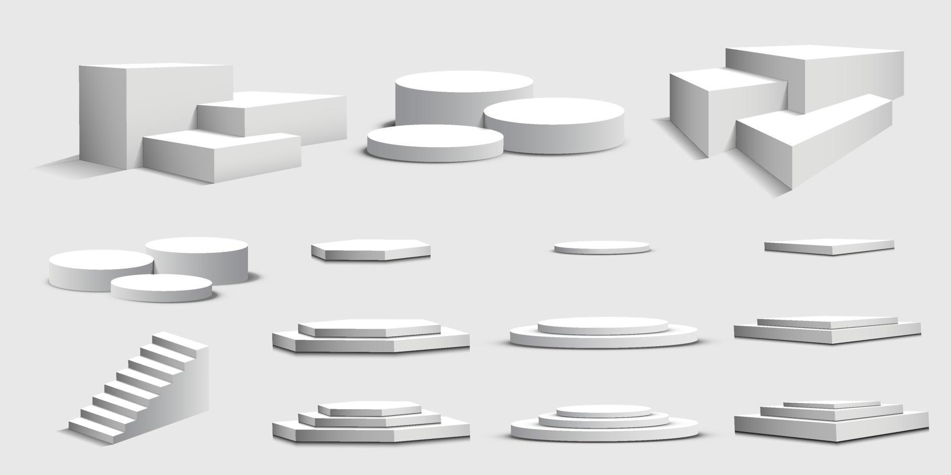 podium, isolerat på en transparent bakgrund. 3d piedestal. vektor illustration