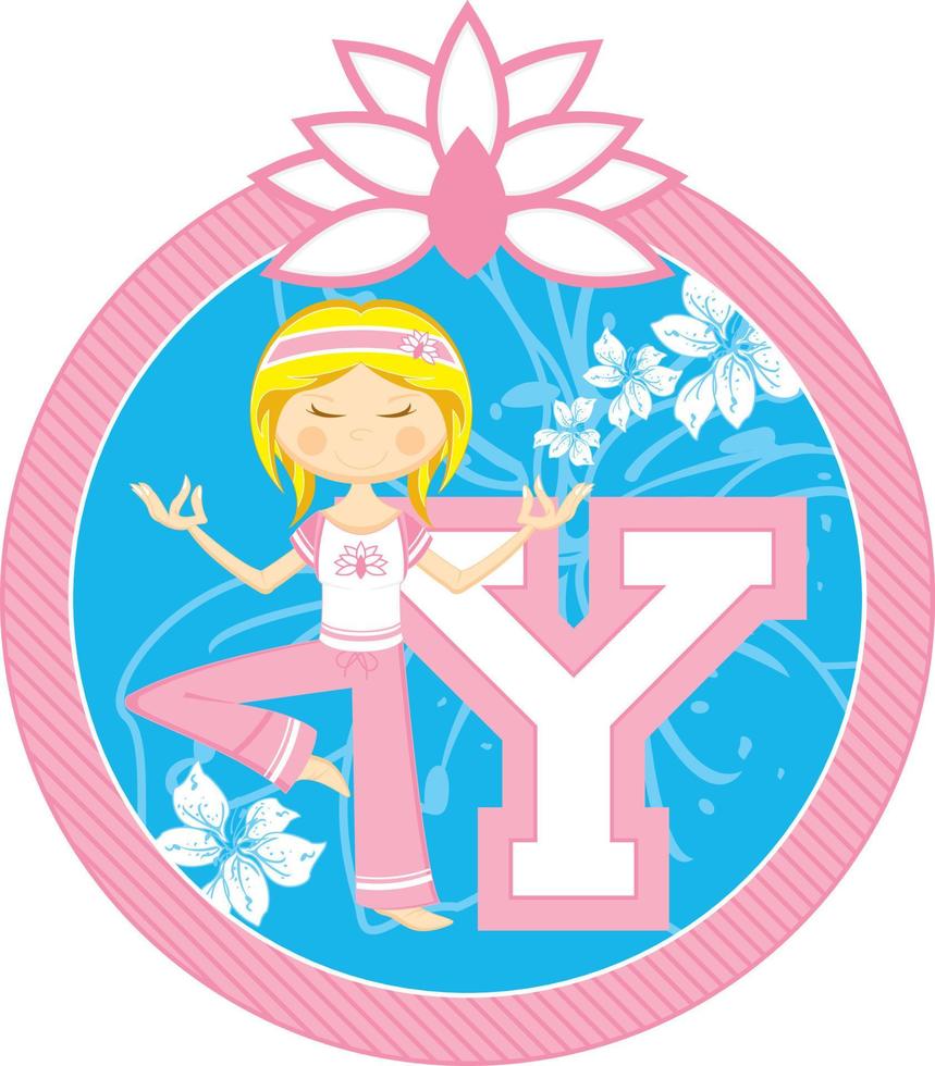 y ist zum Yoga Alphabet Lernen Illustration vektor