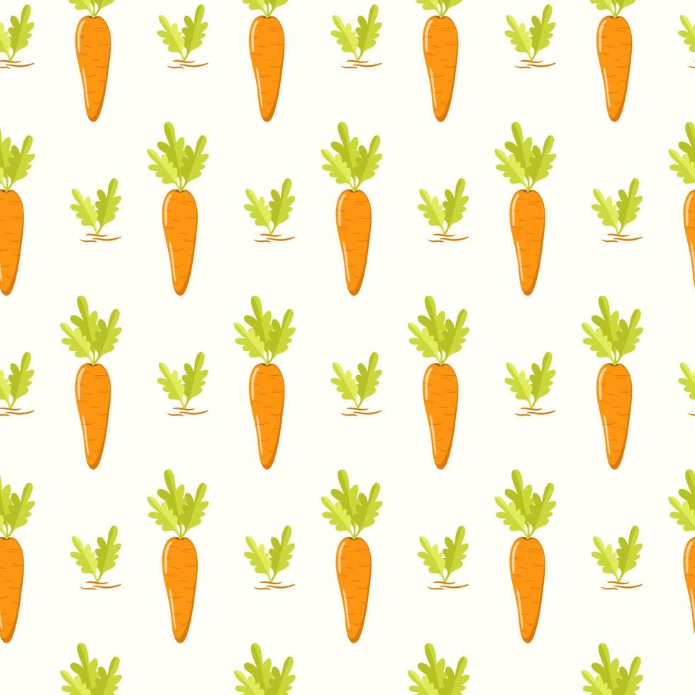 sömlös mönster av hand dragen av klotter morötter på isolerat bakgrund. design för firande påsk, våren, sommartid. vegetabiliska design för scrapbooking, textil, Hem dekor, papper hantverk. vektor