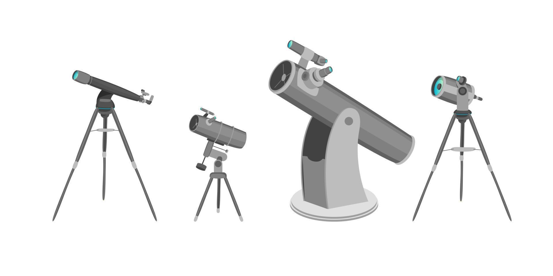 tecknad serie Färg annorlunda teleskop uppsättning. vektor