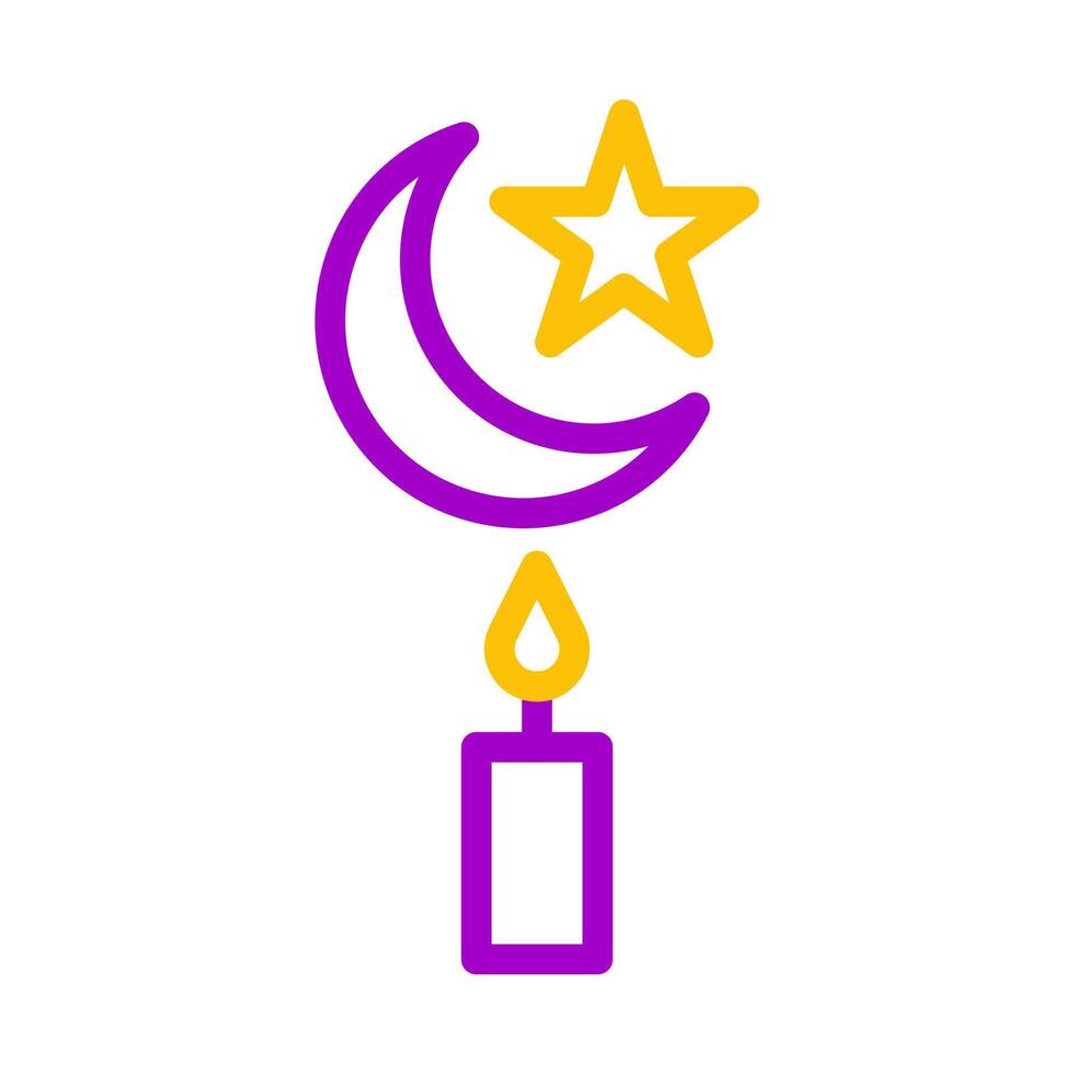 ljus ikon duofärg lila gul stil ramadan illustration vektor element och symbol perfekt.