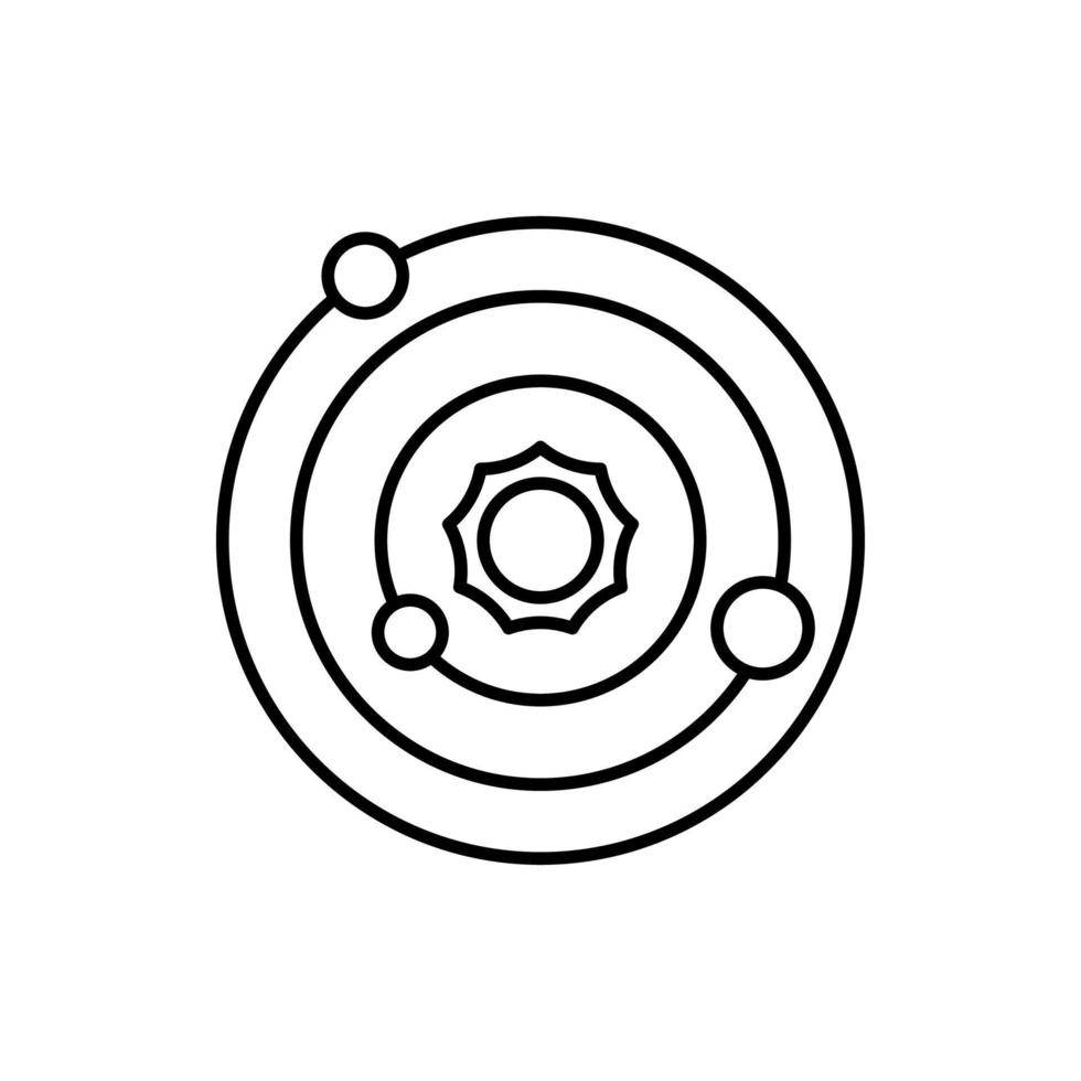 Solar- System Astrologie Zeichen schwarz dünn Linie Symbol. Vektor