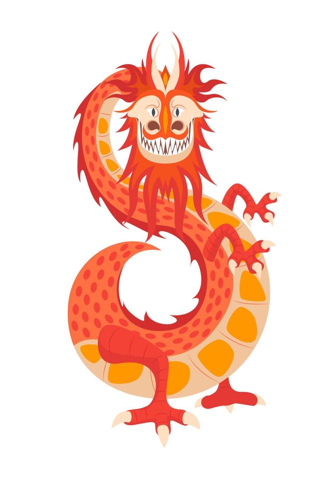 Karikatur Farbe süß Chinesisch Drachen. Vektor