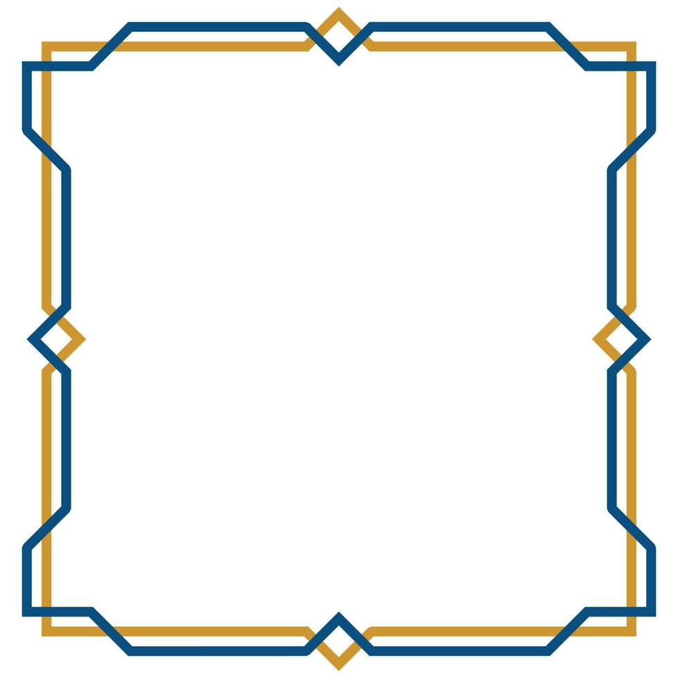 enkel ramar av arabicum islamic geometri i grädde, guld och blå färger vektor