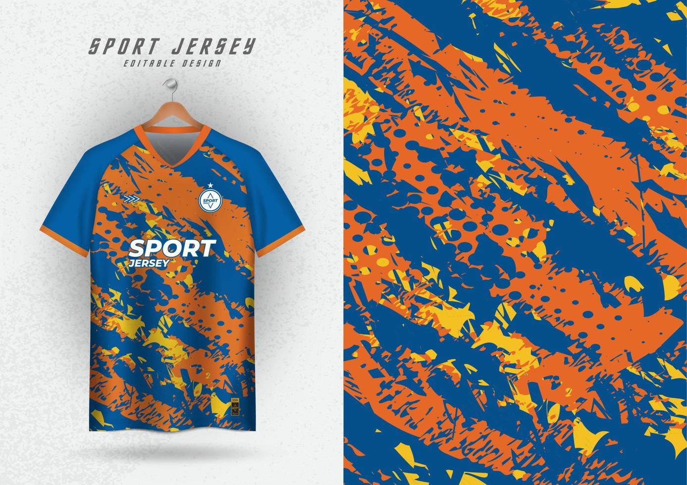 bakgrund för sporter jersey fotboll jersey löpning jersey tävlings jersey mönster blå orange vektor