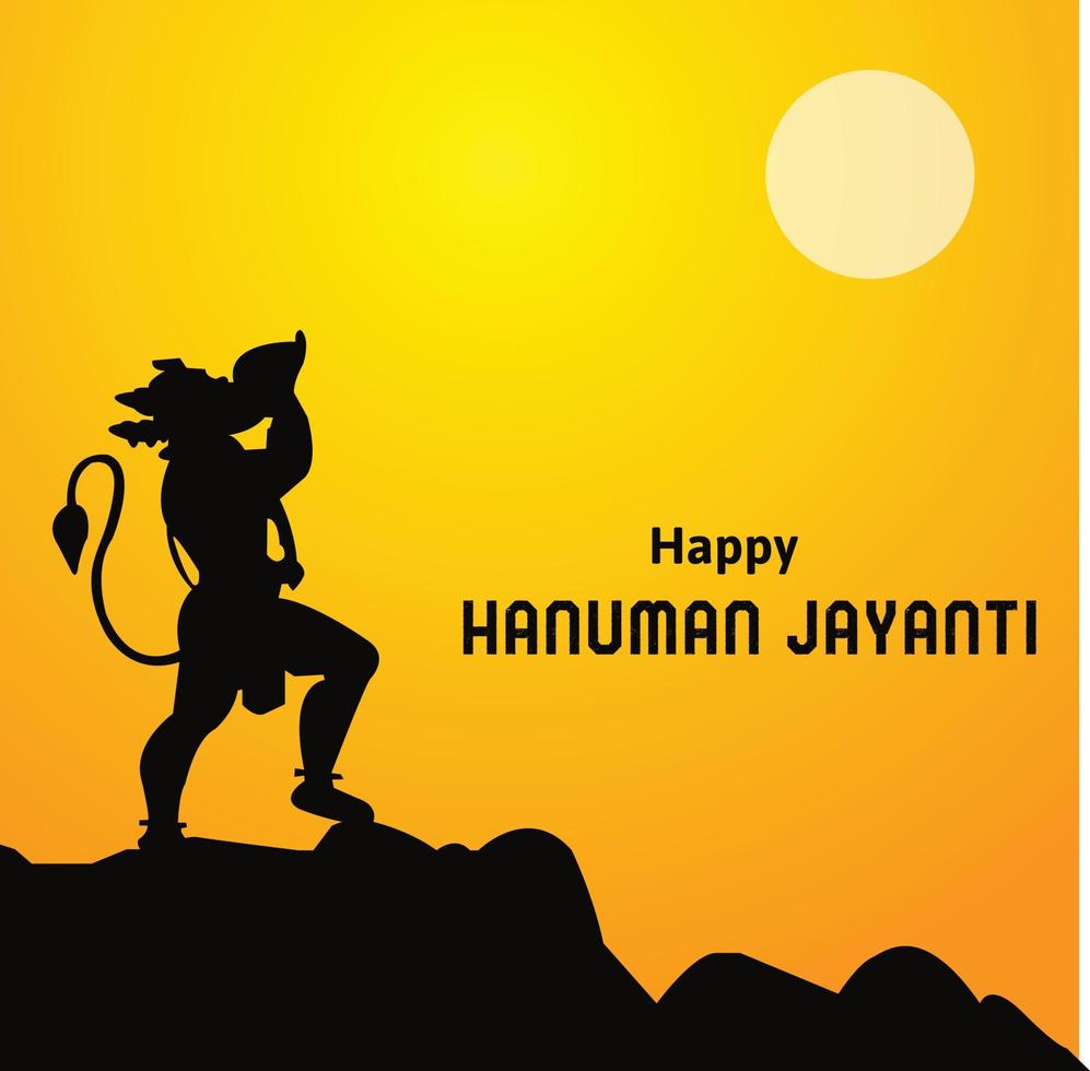 Lycklig hanuman jayanti indisk hindu festival firande vektor design