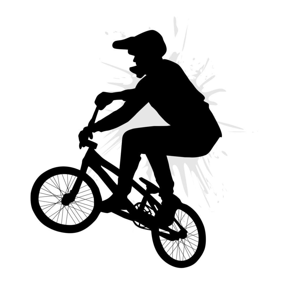 professionell bmx cykel spelare silhuett. vektor illustration