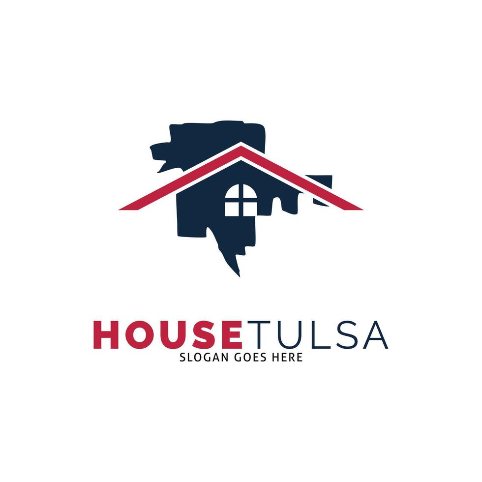 Haus im Tulsa Stadt Symbol Vektor Logo Vorlage Illustration Design