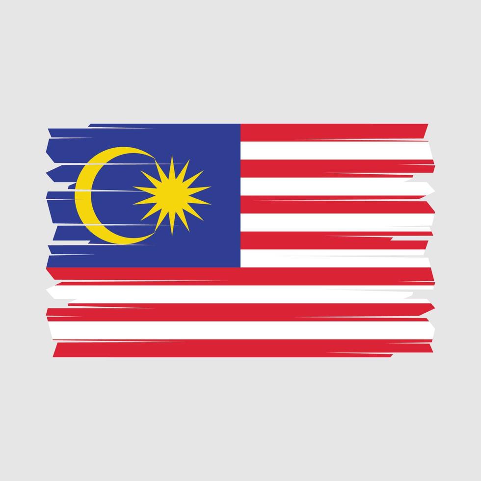 malaysia flagga borsta vektor