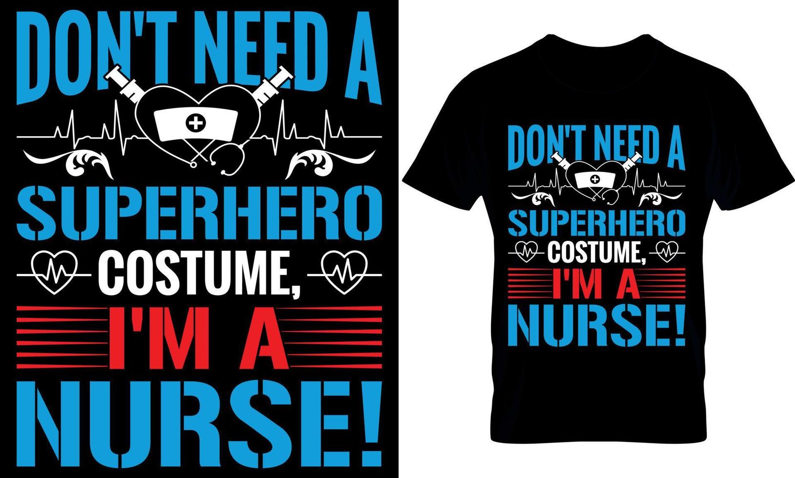 sjuksköterska t-shirt design vektor