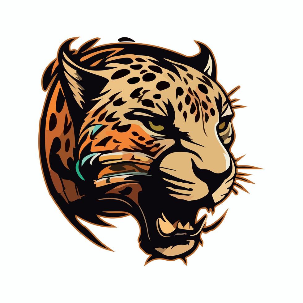 Jaguar Kopf Maskottchen Esport Logo Vektor Illustration mit isoliert Hintergrund