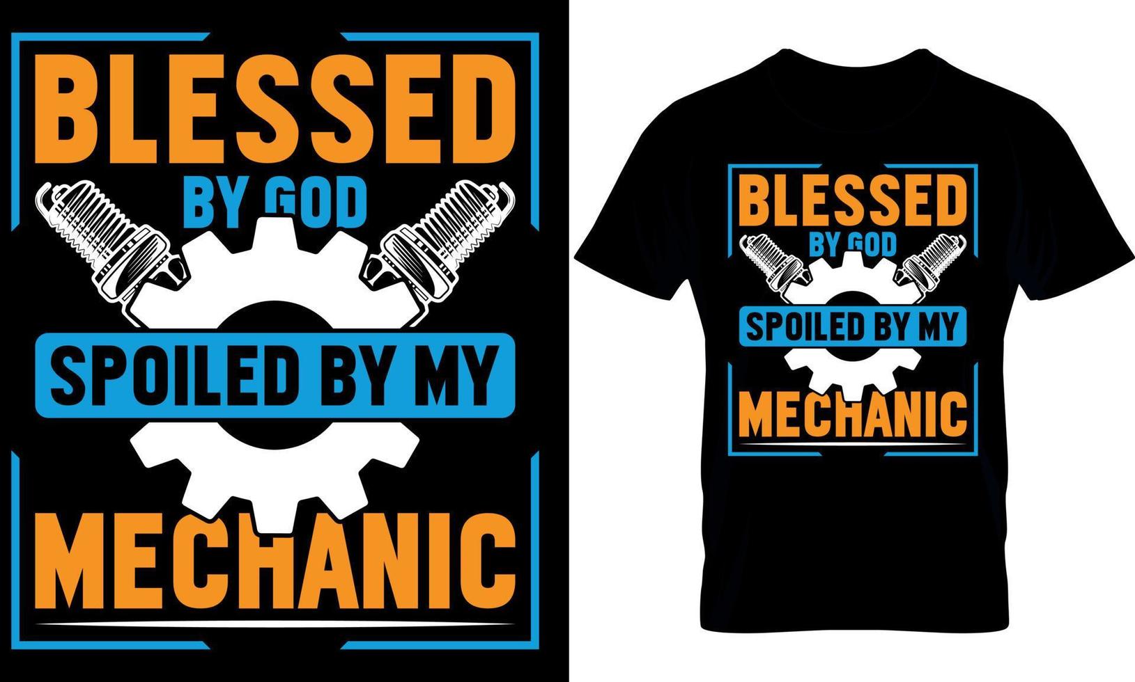 typografi t-shirt design. mekaniker t-shirt design. mekaniker t skjorta design. mekaniker design. vektor
