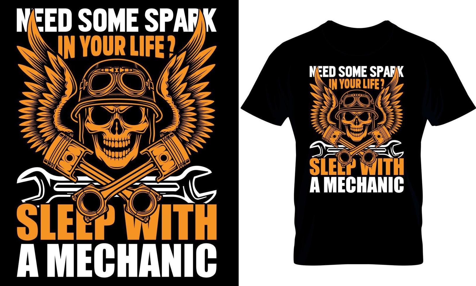 Typografie T-Shirt Design. Mechaniker T-Shirt Design. Mechaniker t Hemd Design. Mechaniker Design. vektor