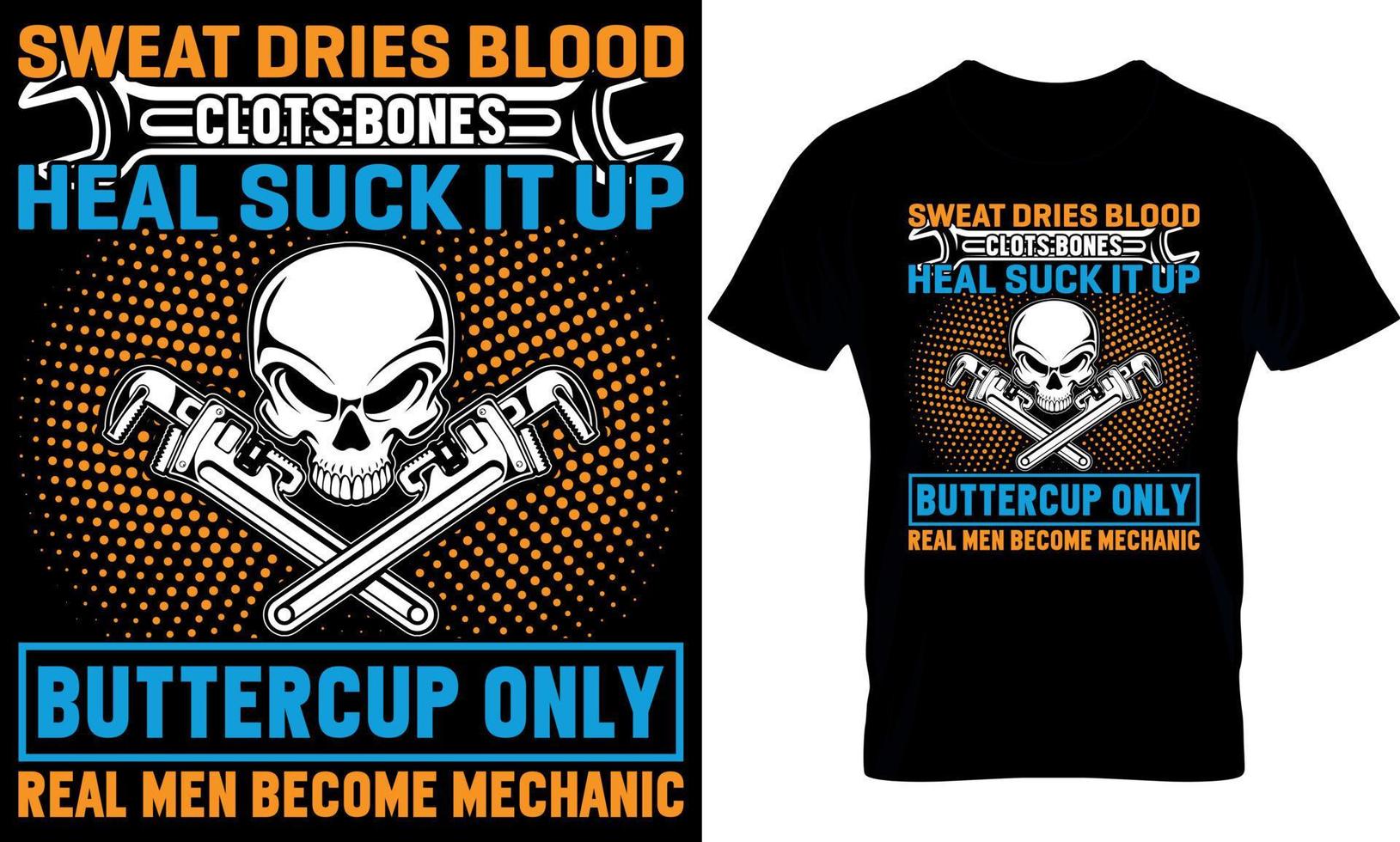 Typografie T-Shirt Design. Mechaniker T-Shirt Design. Mechaniker t Hemd Design. Mechaniker Design. vektor