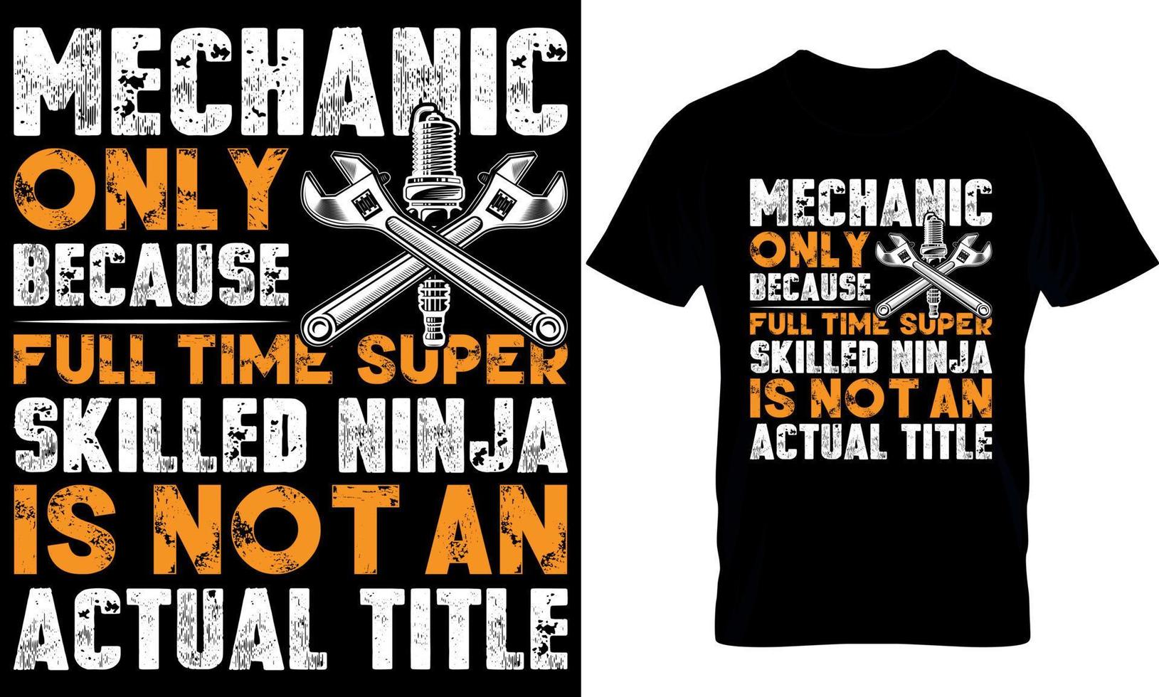 Typografie T-Shirt Design. Mechaniker T-Shirt Design. Mechaniker t Hemd Design. Mechaniker Design. vektor