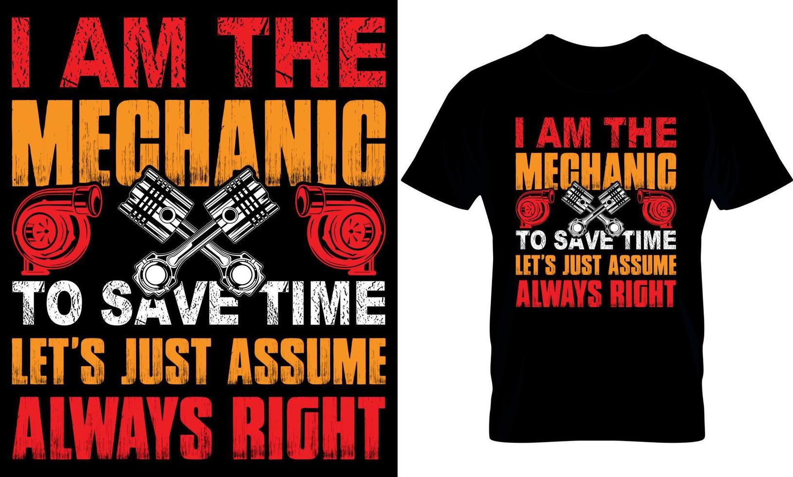 Typografie T-Shirt Design. Mechaniker T-Shirt Design. Mechaniker t Hemd Design. Mechaniker Design. vektor