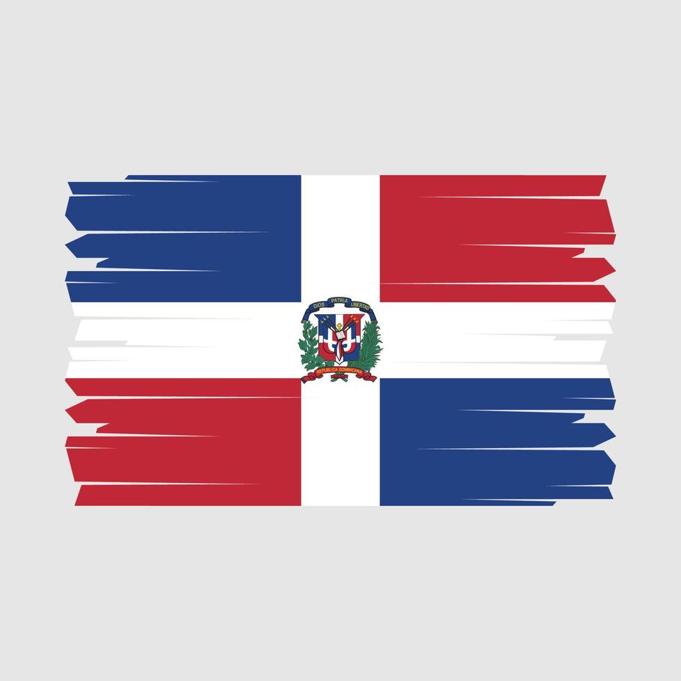 Dominikanska republik flagga borsta vektor