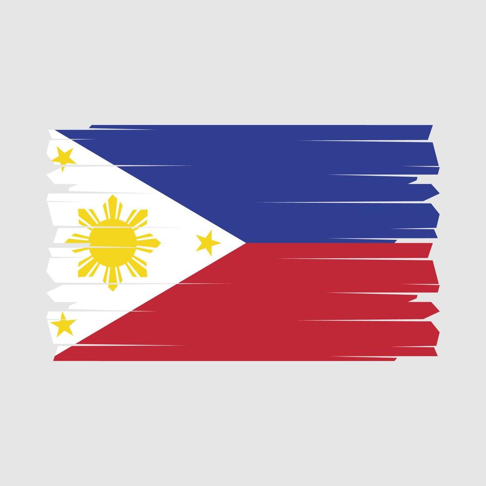 philippinischer Flaggenbürstenvektor vektor