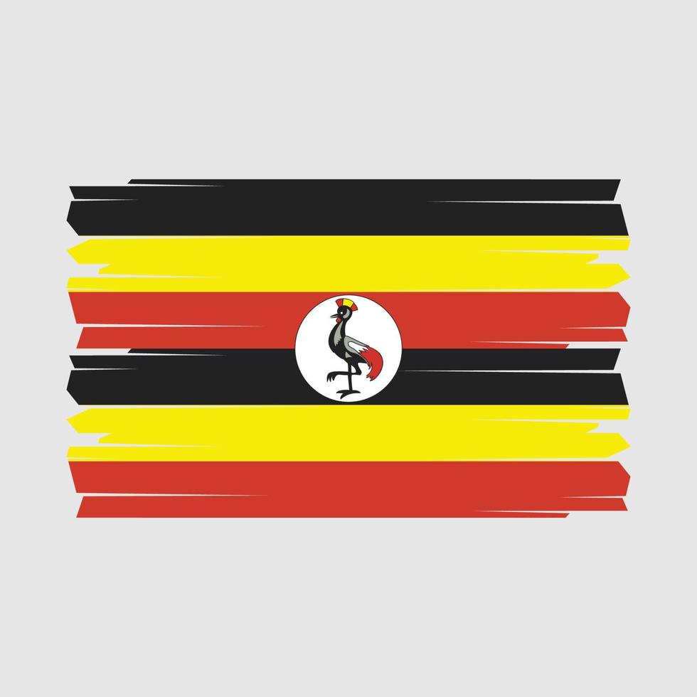 uganda flag pinselvektor vektor