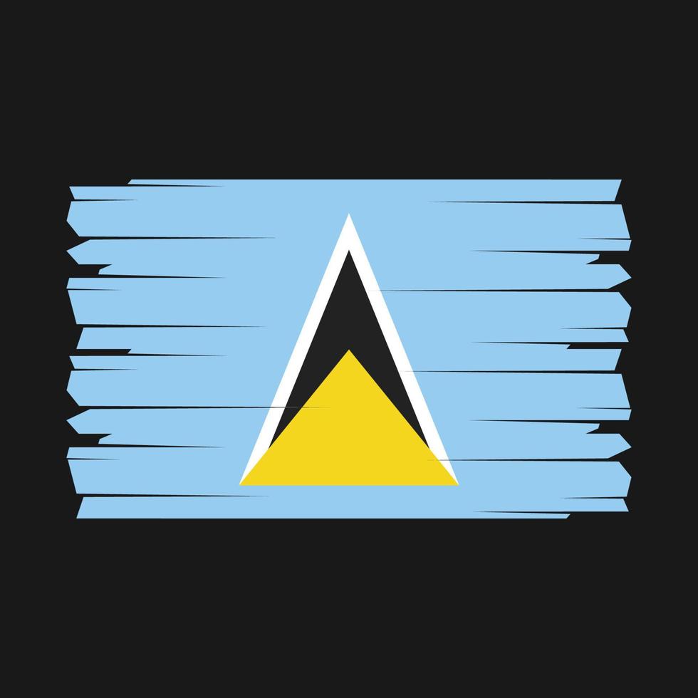 Pinselvektor mit St. Lucia-Flagge vektor