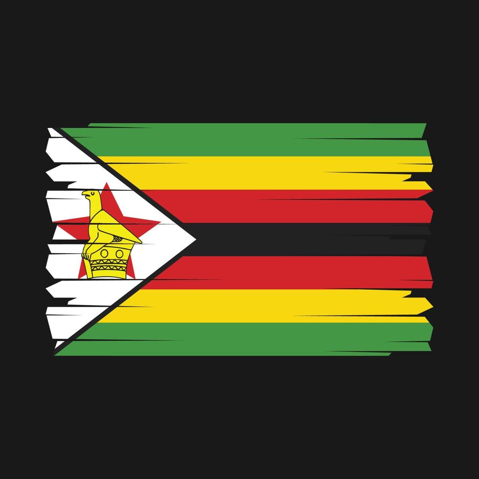 zimbabwe flagga borsta vektor