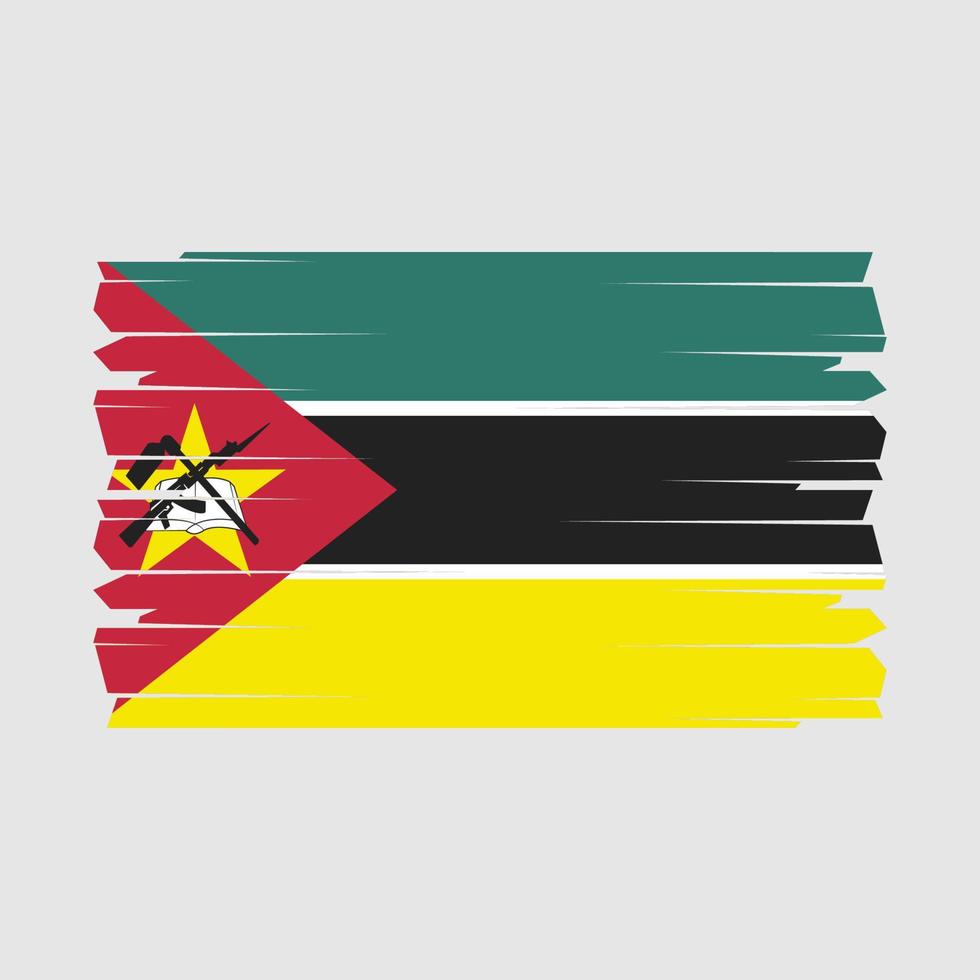 mosambik flag pinselvektor vektor