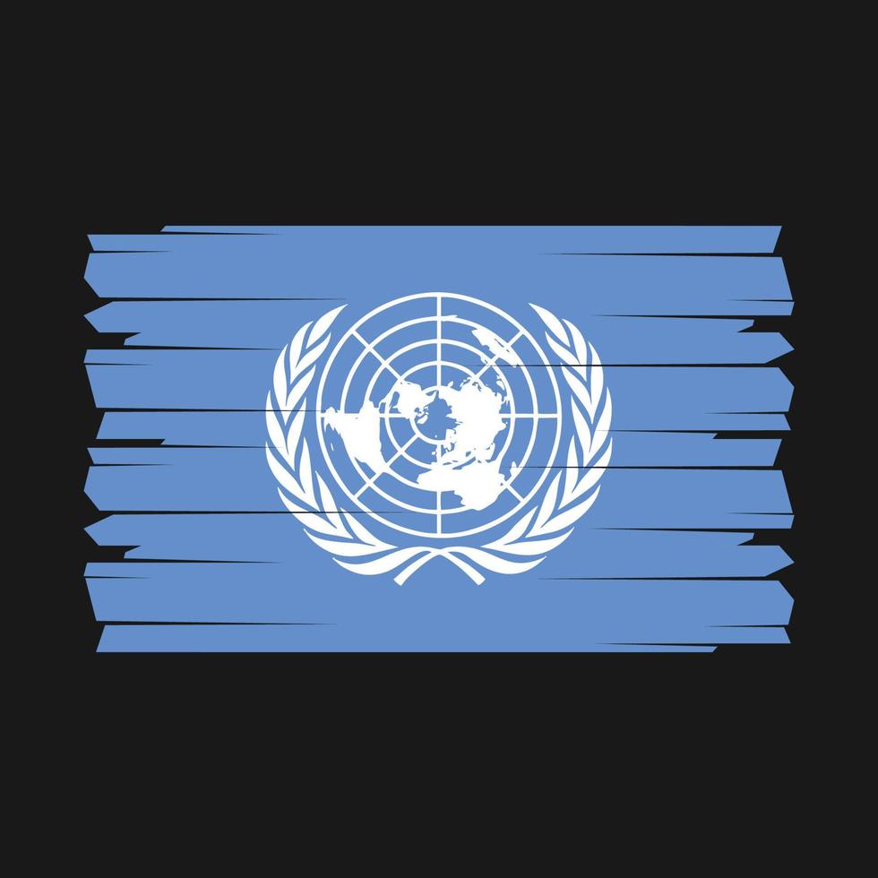 Pinselvektor der Flagge der Vereinten Nationen vektor