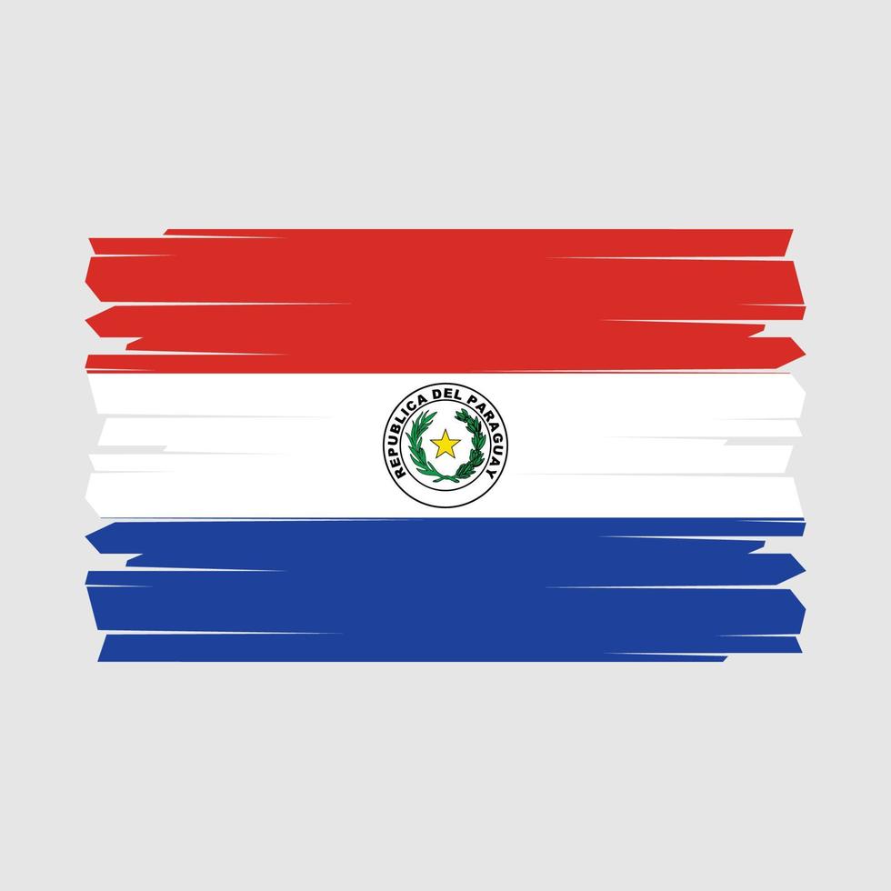 Pinselvektor der paraguayischen Flagge vektor