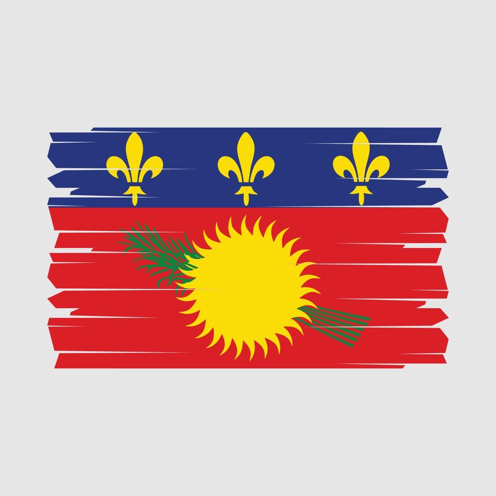 guadeloupe flag pinselvektor vektor