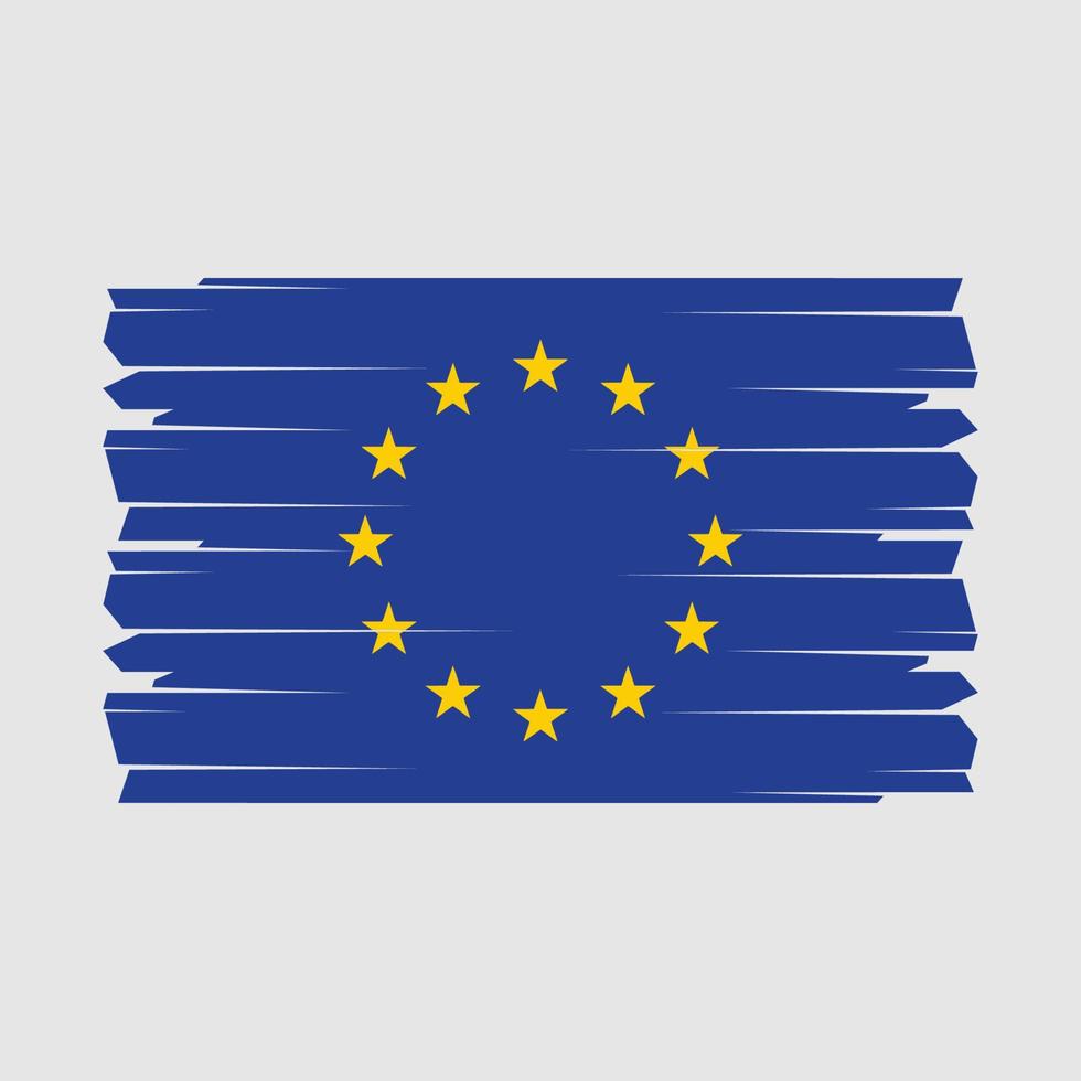 Pinselvektor der europäischen Flagge vektor