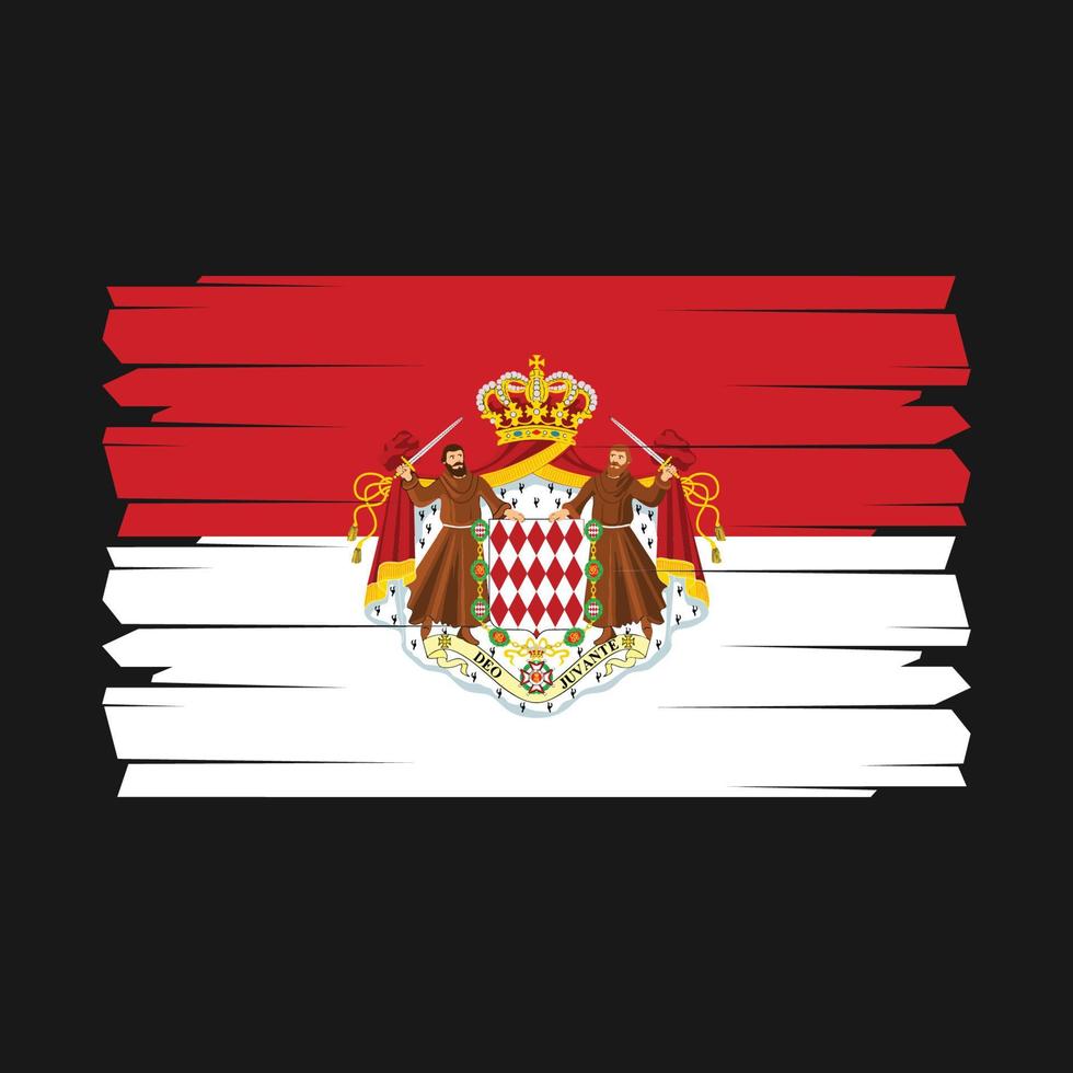 Pinselvektor der Monaco-Flagge vektor