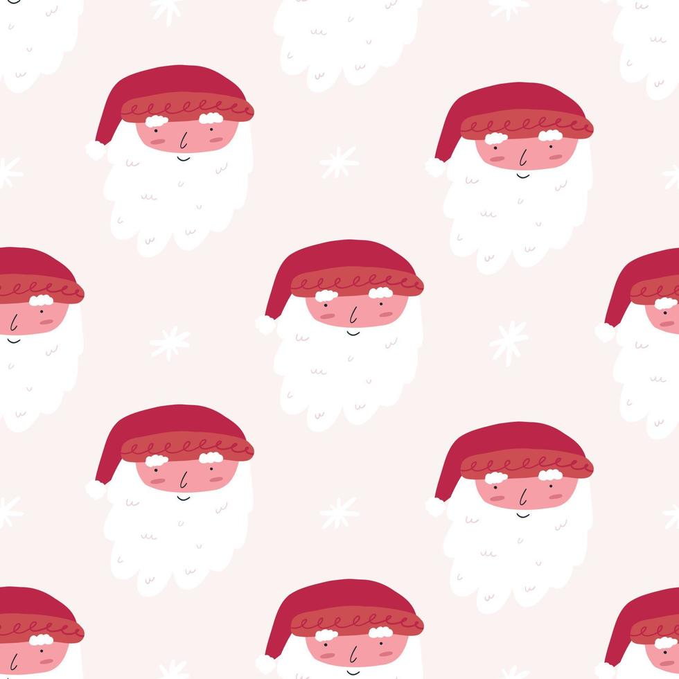 söt glad santa claus sömlös mönster, tecknad serie platt vektor illustration. jul Semester bakgrund. bra för omslag papper design.