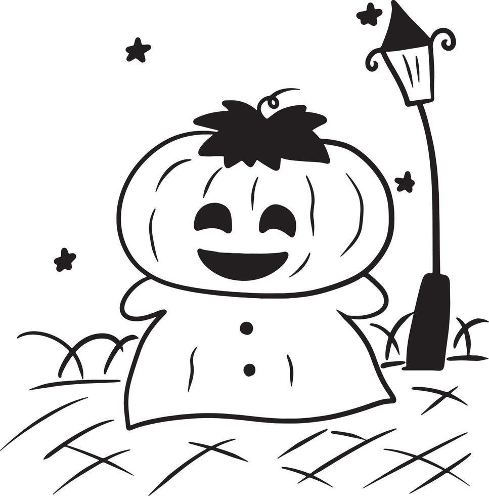 spöke halloween roligt tecknad serie klotter söt anime färg sida söt teckning karaktär chibi manga komisk vektor