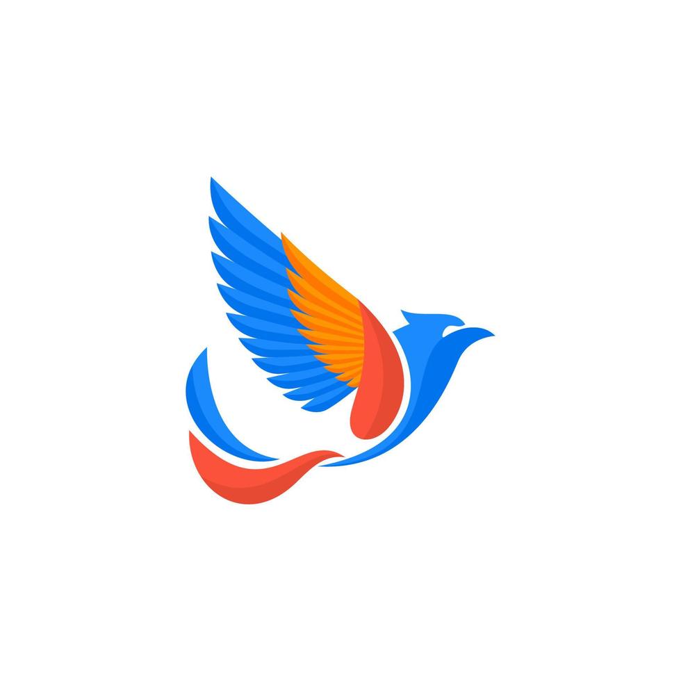färgad Örn logotyp på en vit bakgrund vektor
