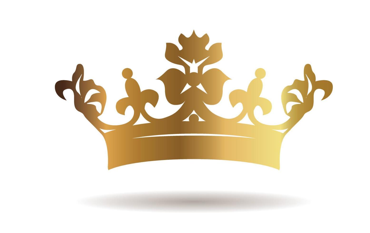 Vektor golden König Krone auf Weiß Hintergrund. Vektor Illustration. Emblem und königlich Symbole.