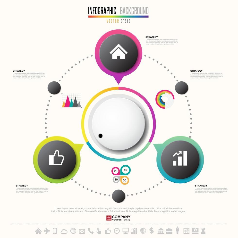 infographics formgivningsmall med ikoner set vektor