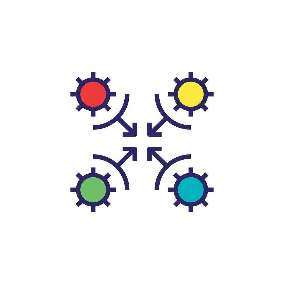 Symbol Organisation, Geschäft Verwaltung Symbol, Vektor Illustration