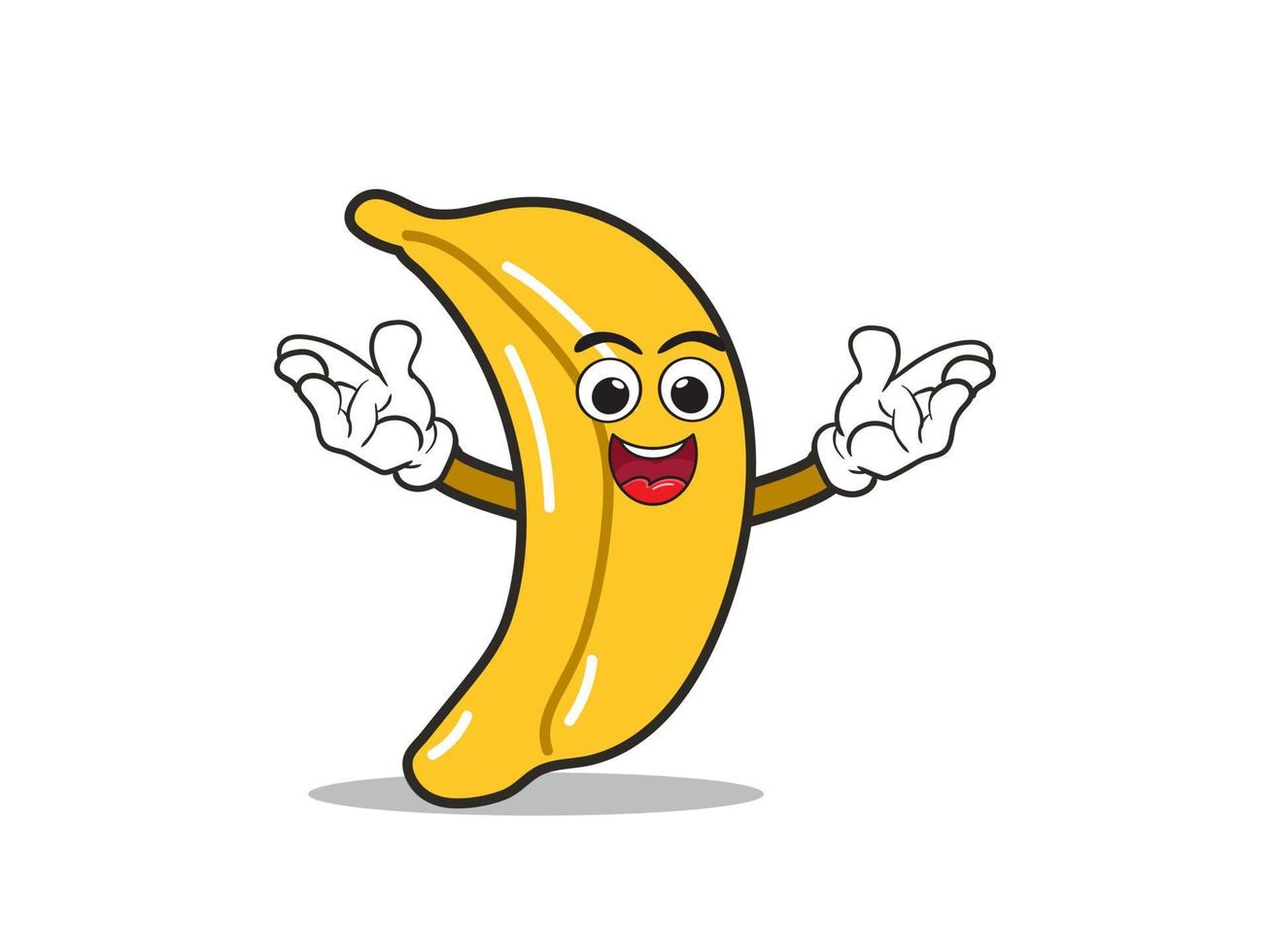 söt banan tecknad serie karaktär, maskot vektor illustration