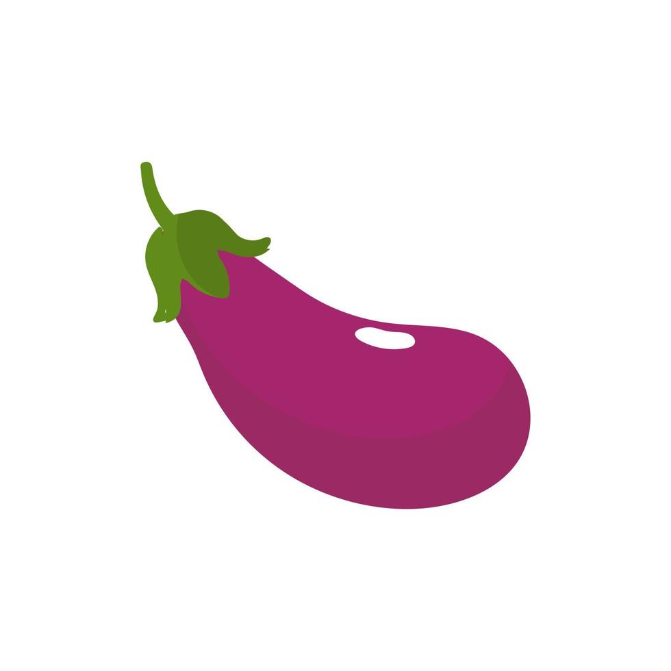 äggplanta vegetabiliska ikon. platt tecknad serie aubergine isolerat på vit bakgrund. tecknad serie äggplanta emoji ikon, aubergine symbol. vektor vegetabiliska klämma konst illustration.