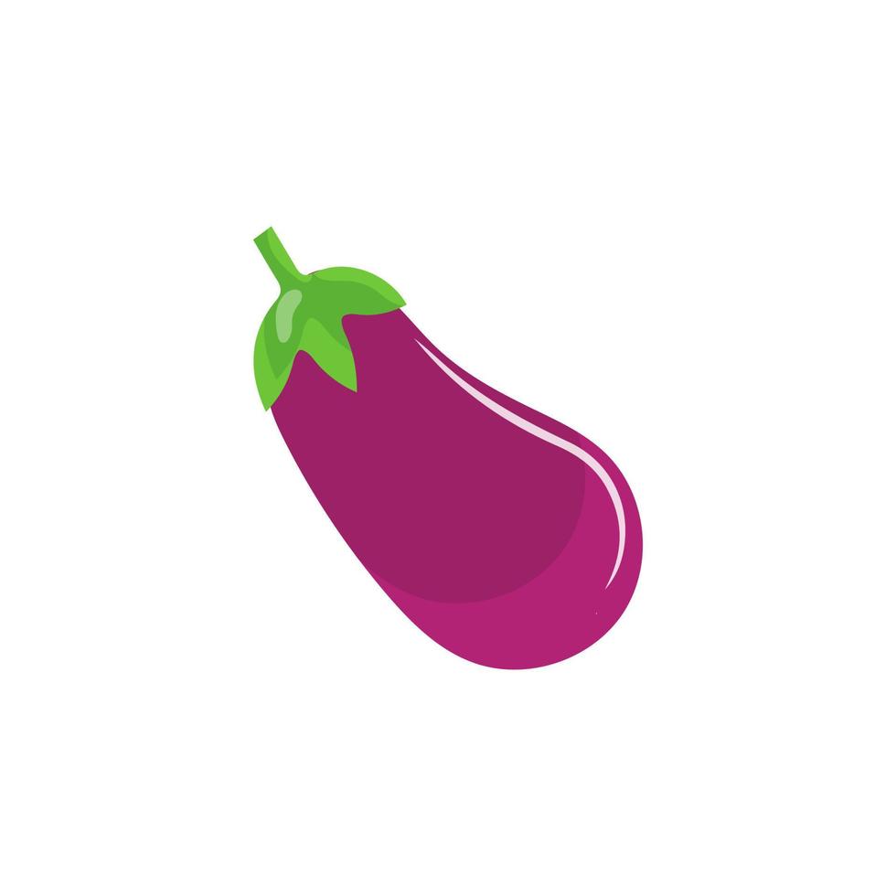 äggplanta vegetabiliska ikon. platt tecknad serie aubergine isolerat på vit bakgrund. tecknad serie äggplanta emoji ikon, aubergine symbol. vektor vegetabiliska klämma konst illustration.