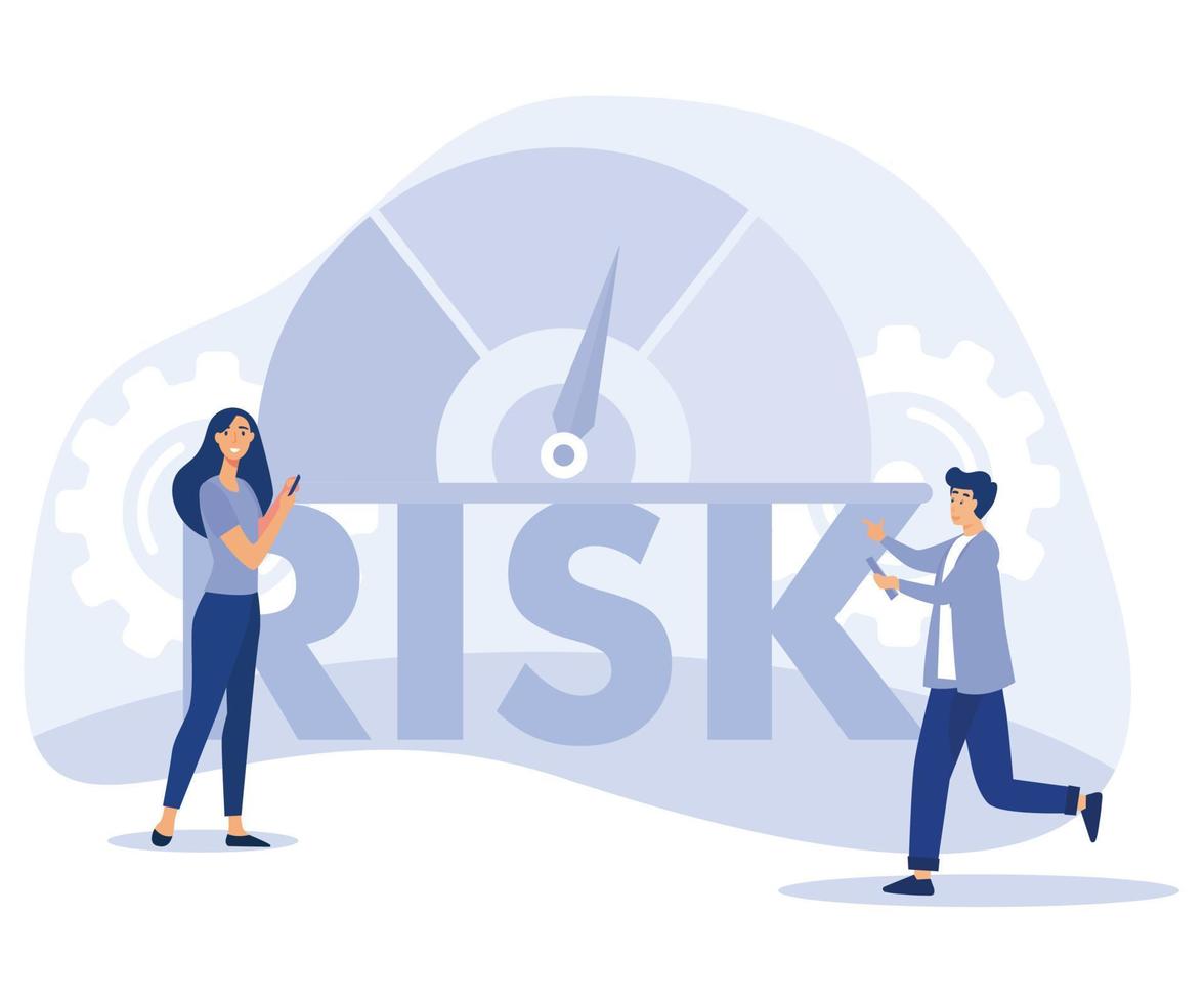 Risiko Management. Risiko Bewertung Konzept. auswerten, Analyse Risiko. eben Vektor modern Illustration