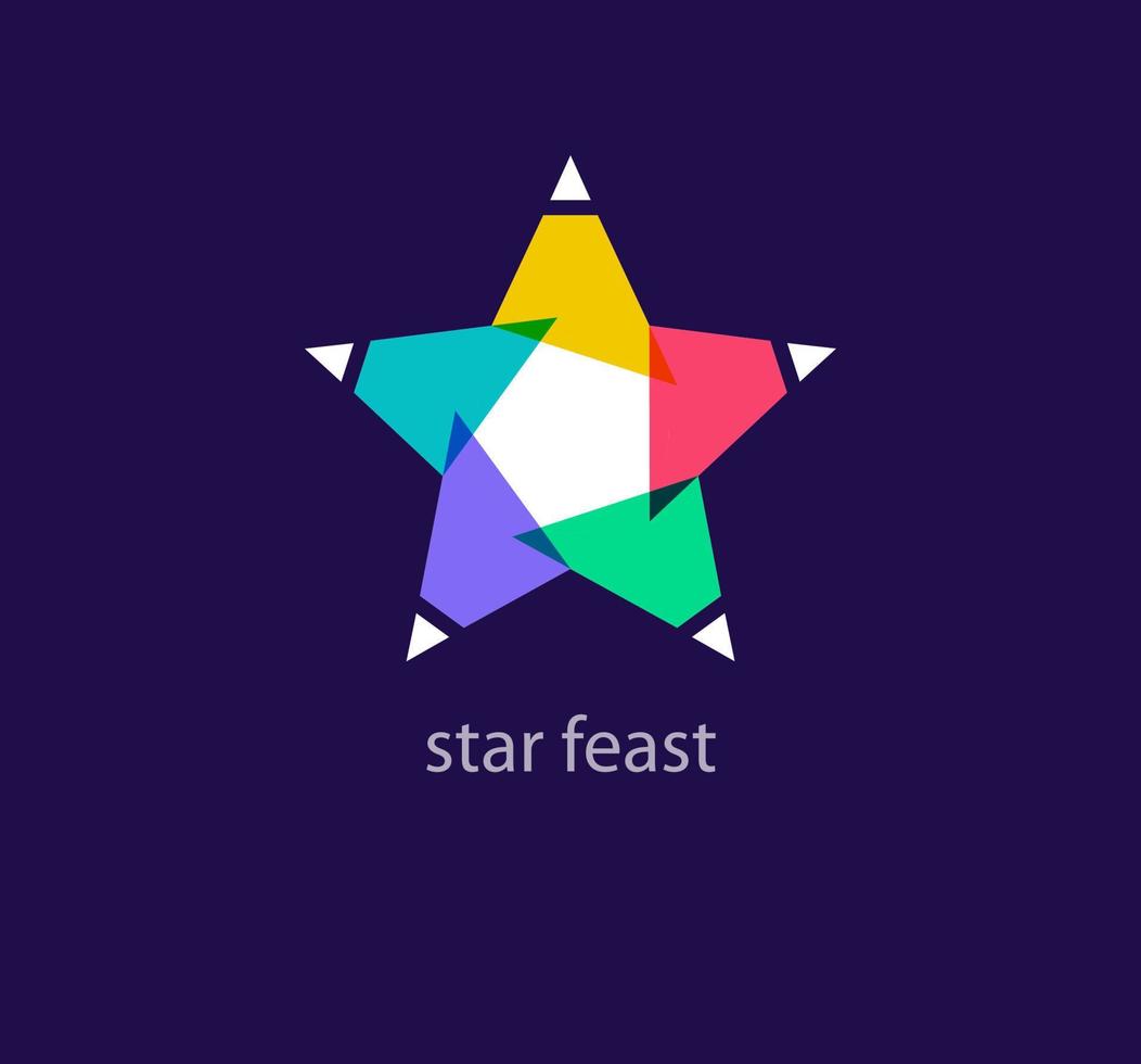 modern bunt Star Logo. Star Fest. einzigartig Farbe Übergänge. Unternehmen Logo Vorlage. Vektor