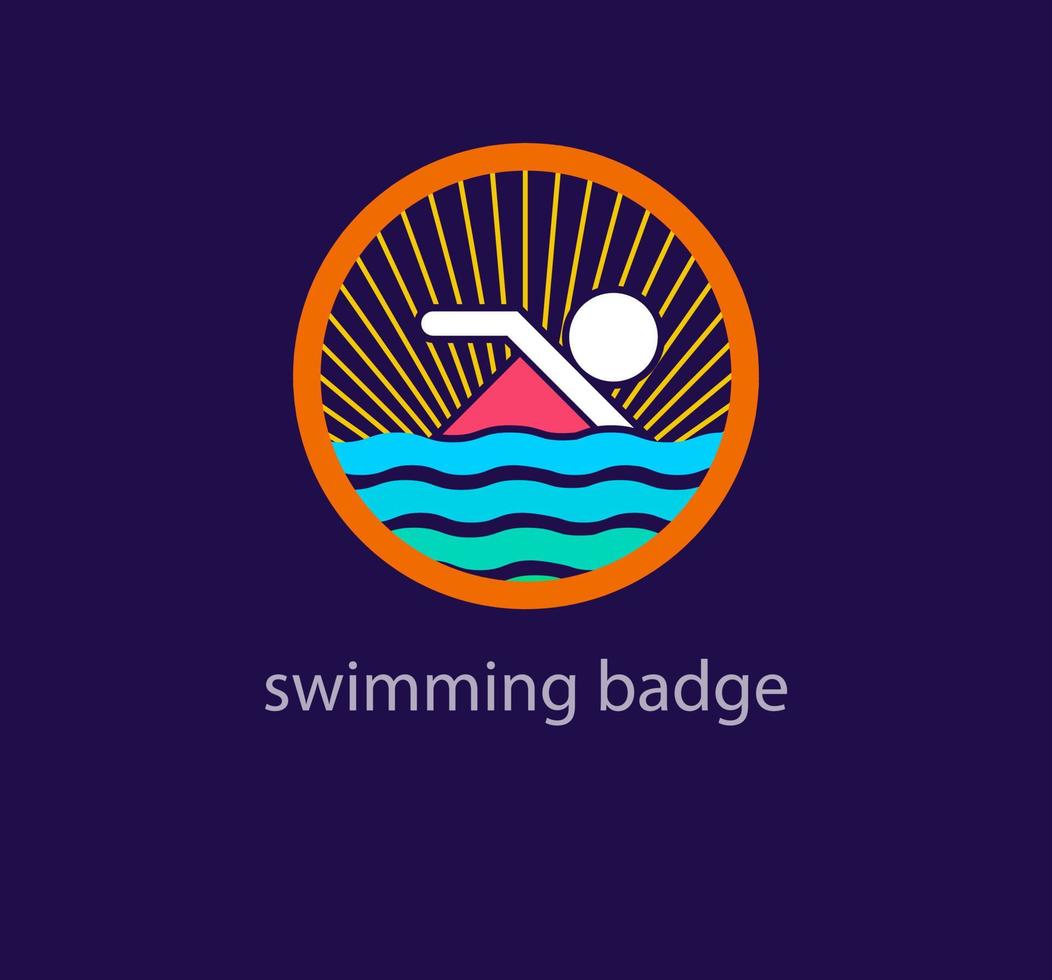 einzigartig Schwimmen Abzeichen Logo. modern Design Farbe Übergänge. schwebend Mensch Logo Vorlage. Vektor. vektor