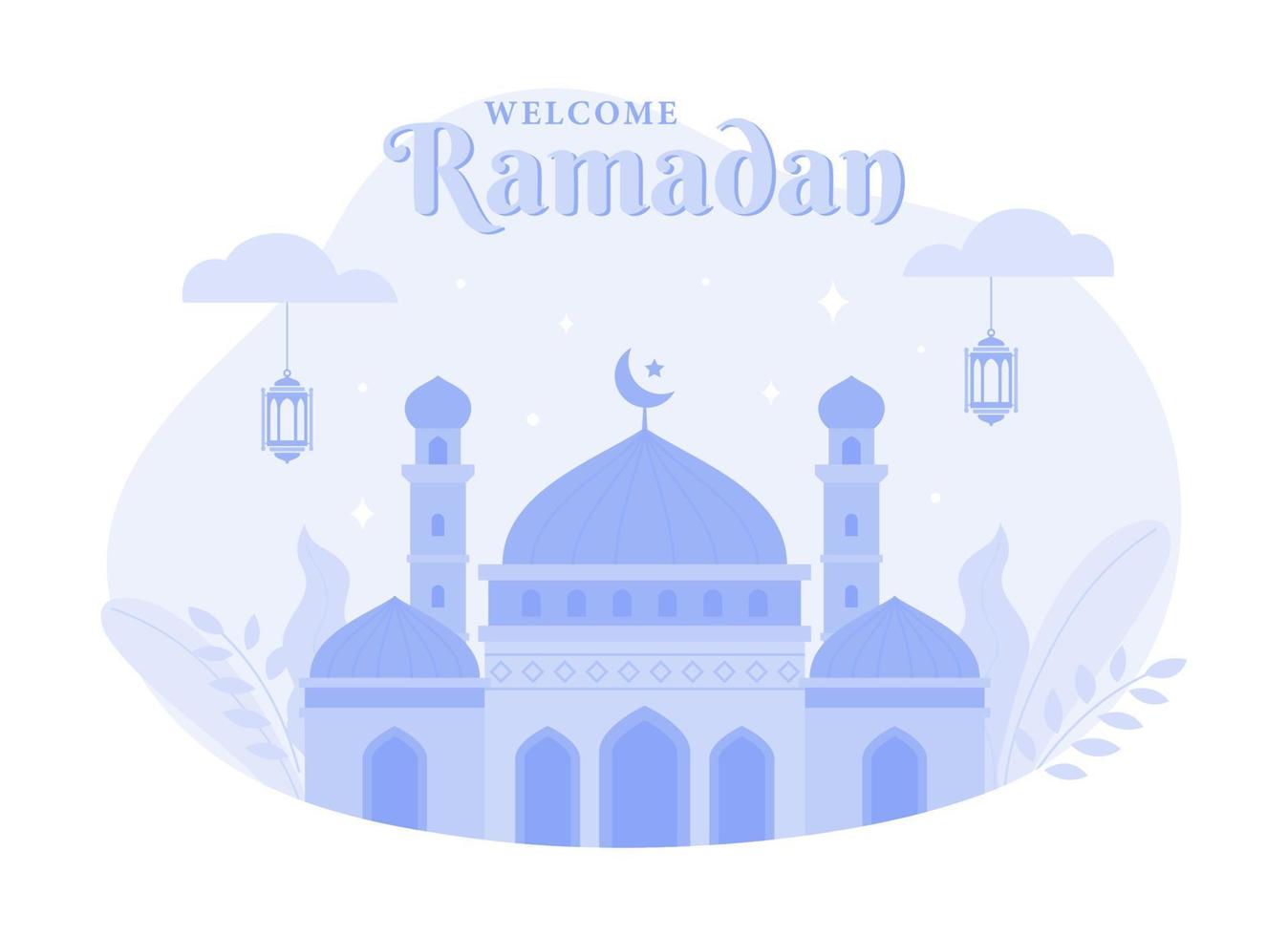 Ramadan kareem Hintergrund, herzlich willkommen Ramadan. modern Vektor eben Illustration